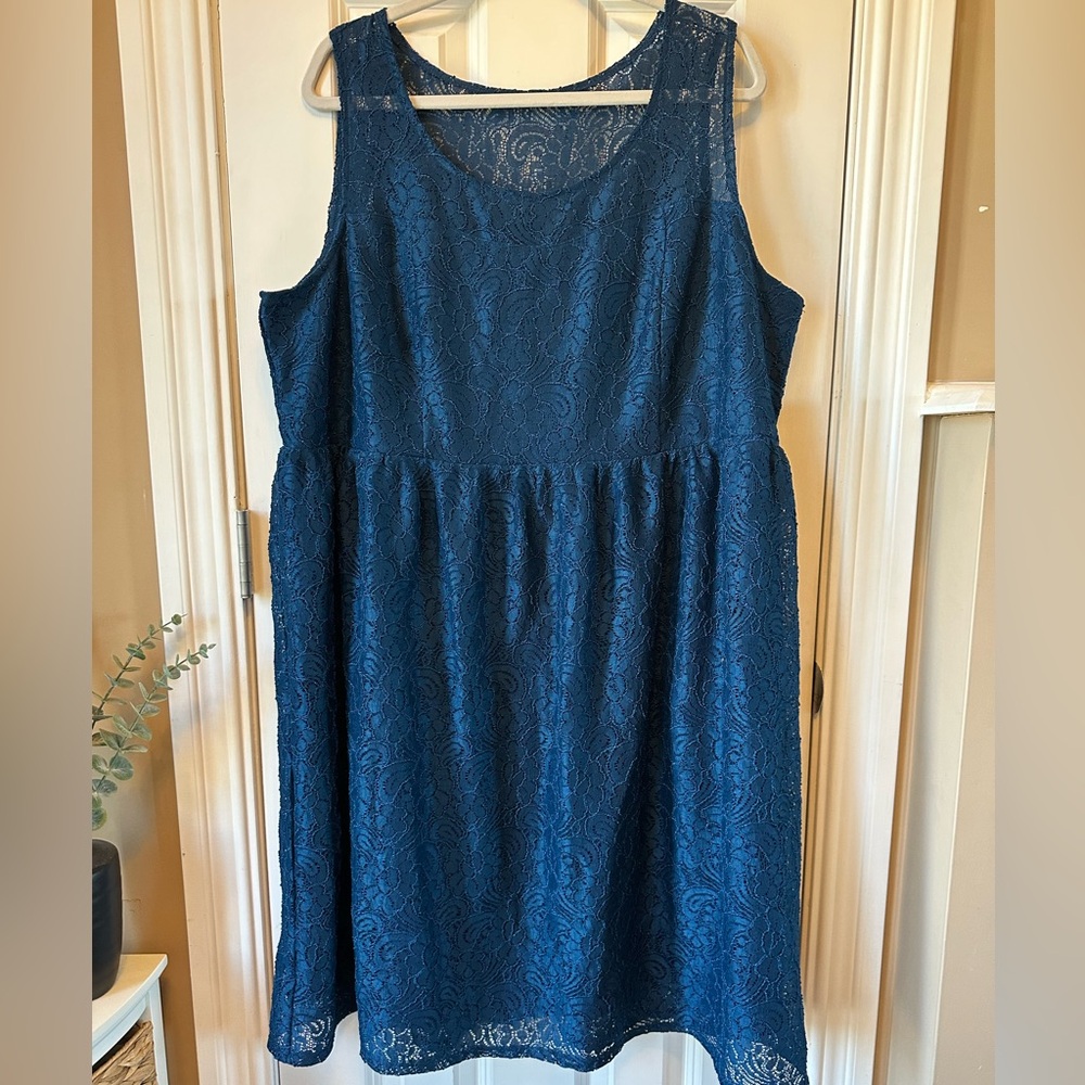 Peacock Blue Lace Dress